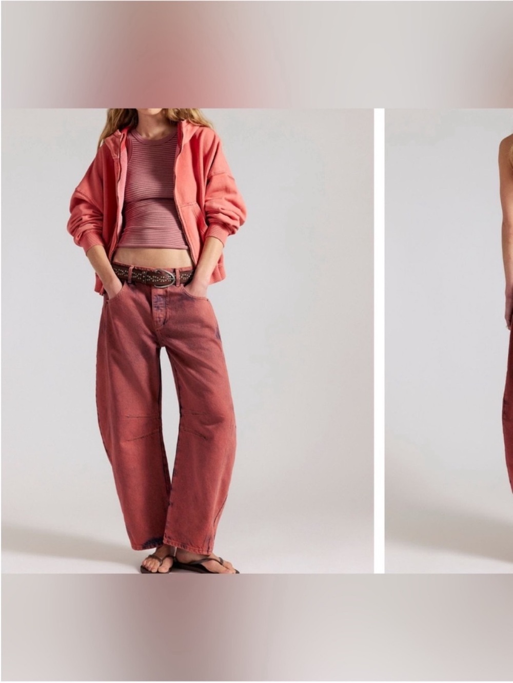 NWT Free People We The Free Good Luck Mid-Rise Barrel Jeans - raspberry - 24 - Picture 6 of 12